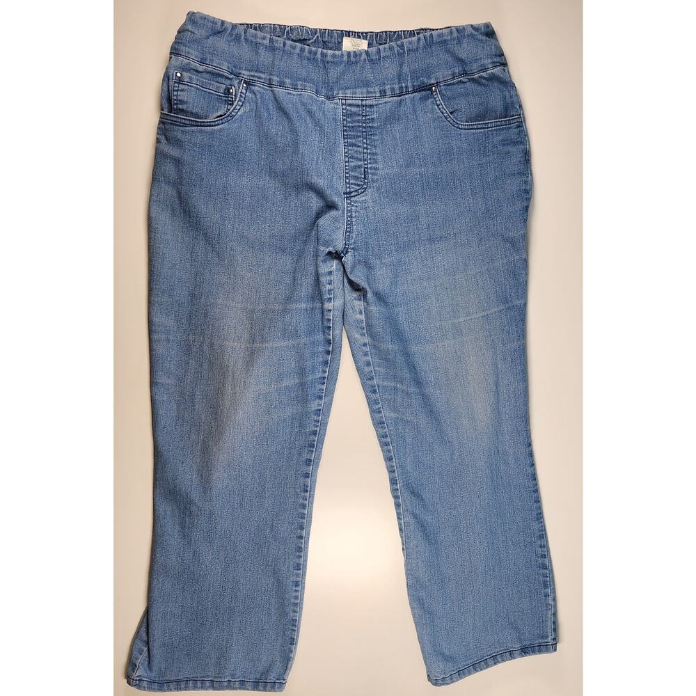 Blair Pull-On Denim Capri Jeans Stretch Elastic Waist Size 18P